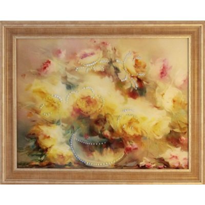 Картина Натюрморт с пионом с кристаллами Swarovski (1855)