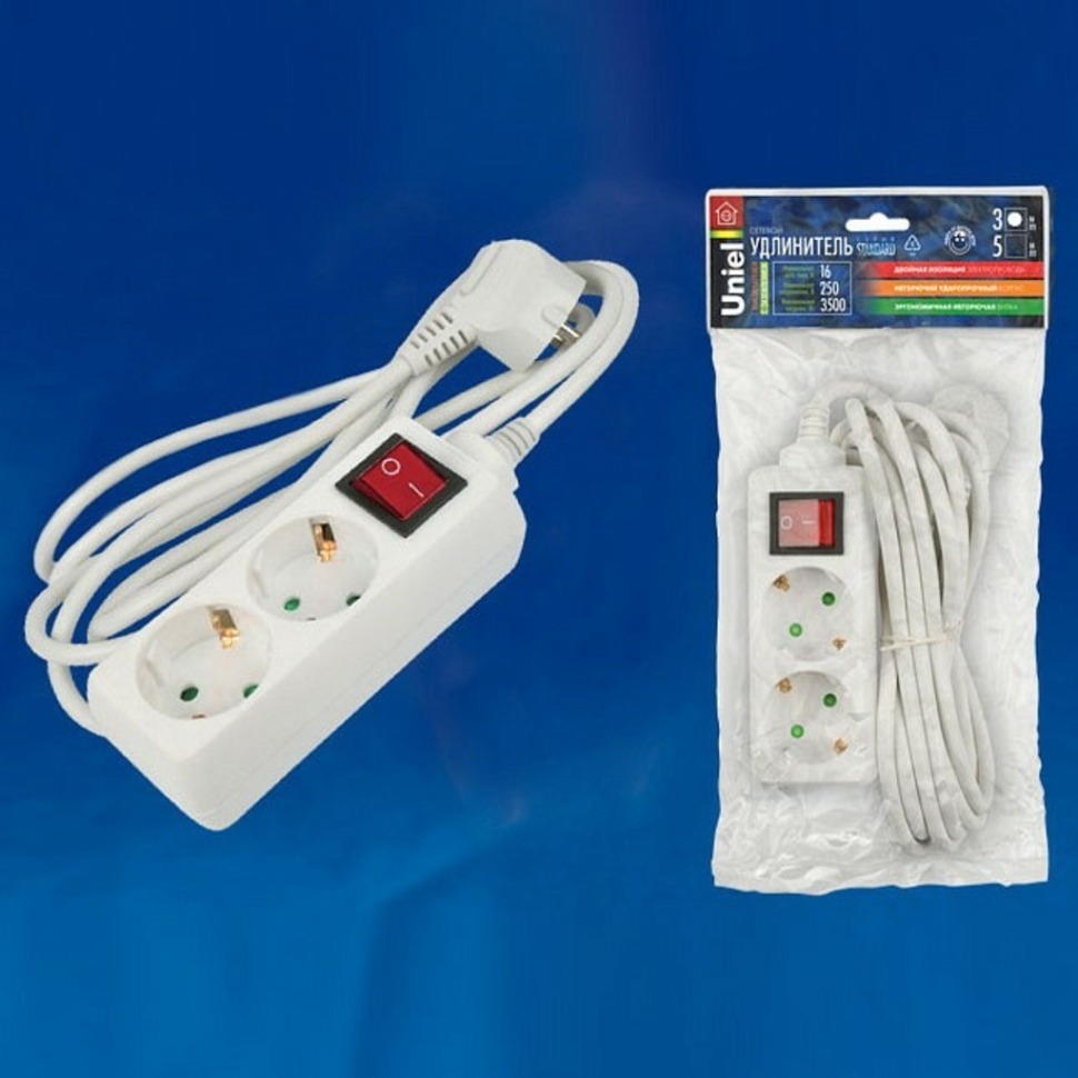 Фото Удлинитель с выключателем Uniel Standart 2915 UL_02915 - интернет-магазин МегаТерем в Москве