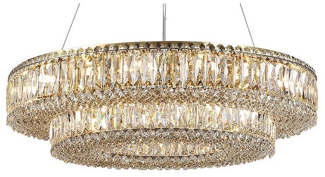 Фото Подвесная люстра Newport 8450 8450+28/S gold NWP_M0070079 - интернет-магазин МегаТерем в Москве