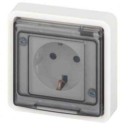 Розетка с заземлением с крышкой Эра Эра Эксперт 11-2521-01 ER_B0063259