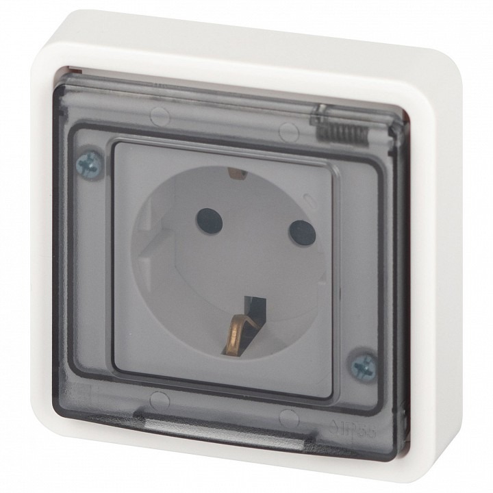 Фото Розетка с заземлением с крышкой Эра Эра Эксперт 11-2521-01 ER_B0063259 - интернет-магазин МегаТерем в Москве