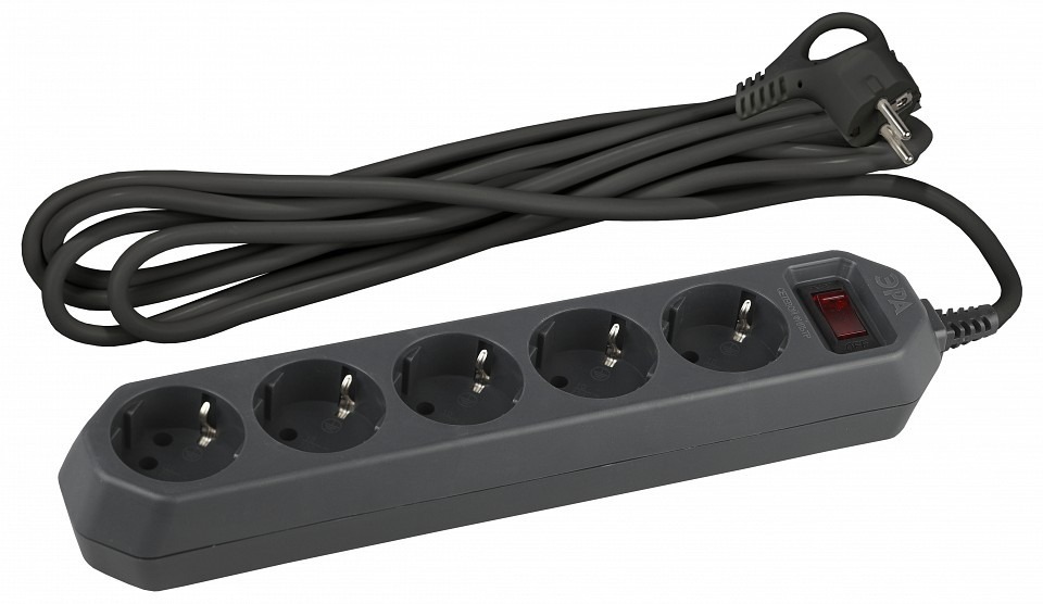 Фото Удлинитель с выключателем Эра  USF-5es-1.5m-B ER_B0019032 - интернет-магазин МегаТерем в Москве