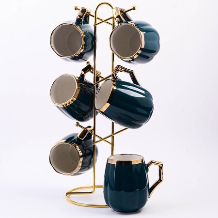 Фото Набор кружек на подставке 370 мл LORAINE (12083) - интернет-магазин МегаТерем в Москве