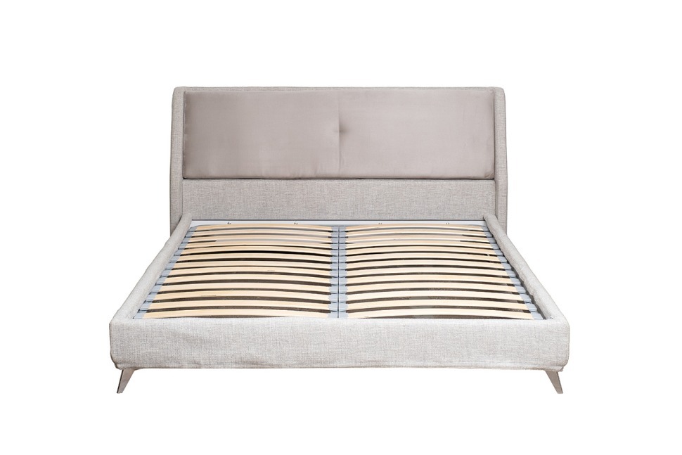 Фото Кровать Michelle без под.мех. серый Norton SER+Mocka43 183*230*99см (TT-00014698) - интернет-магазин МегаТерем в Москве