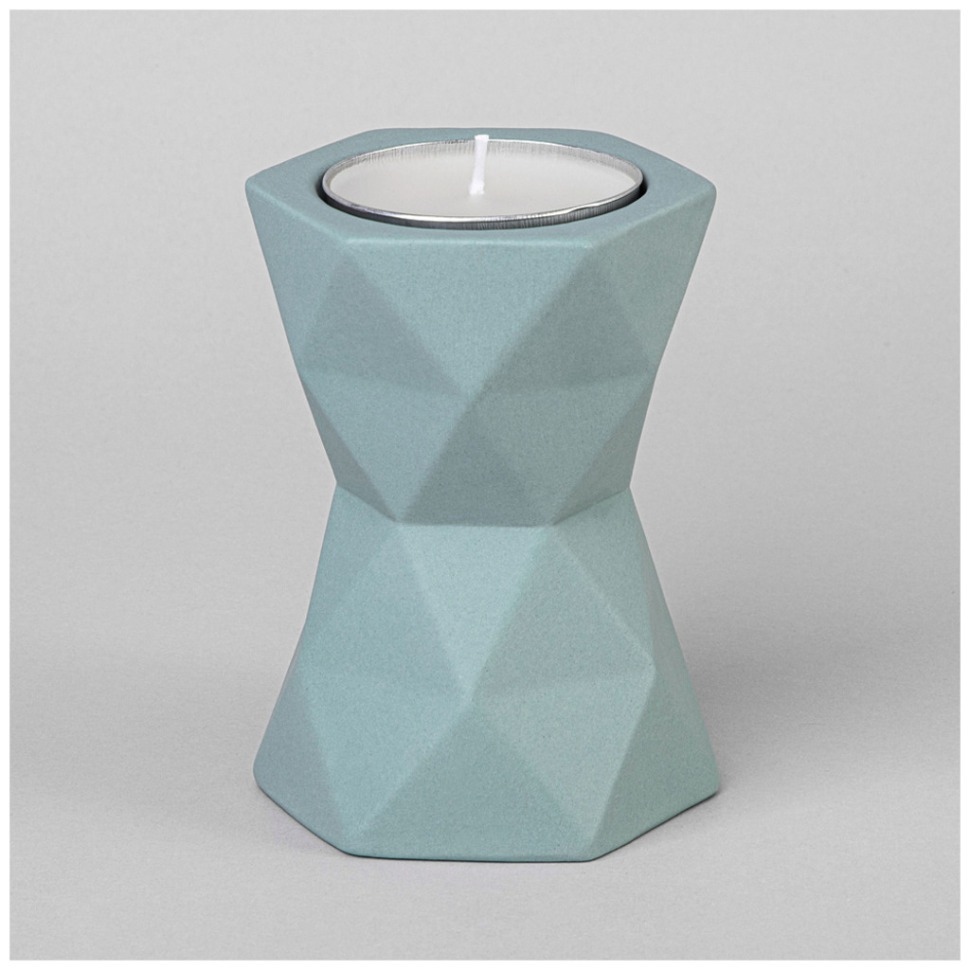 Фото Подсвечник со свечой  8.5*8.5*12.5см (свеча ароматическая в комплекте) Lefard (374-124) - интернет-магазин МегаТерем в Москве