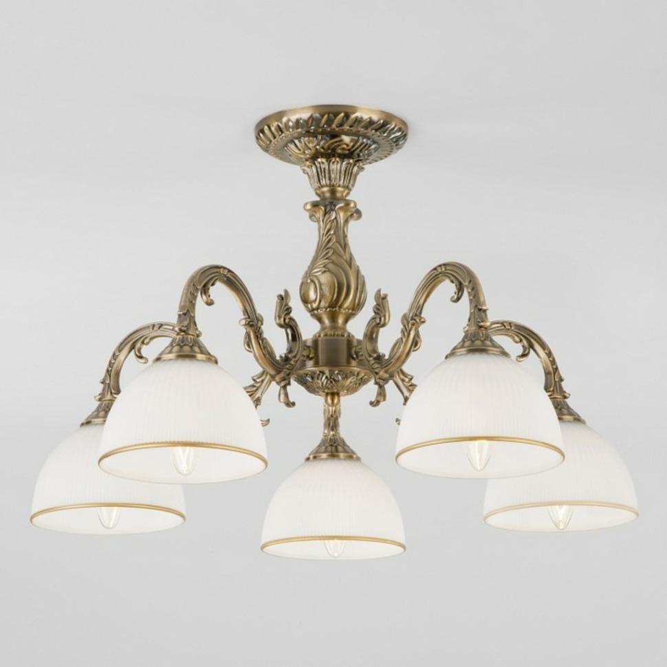Фото Люстра на штанге Eurosvet Caldera 60106/5 античная бронза EV_a045755 - интернет-магазин МегаТерем в Москве