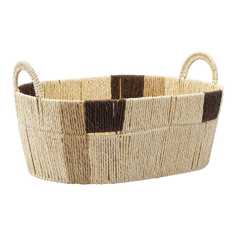 Фото Корзина плетеная овальная bodhran chocolate из коллекции ethnic, размер s (77230) - интернет-магазин МегаТерем в Москве