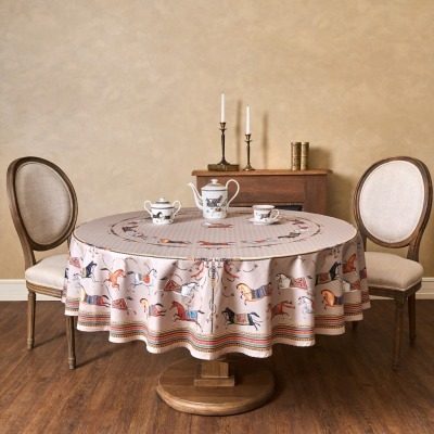 Скатерть круглая "passage" 190см ,капучино, 100% хлопок,твил,пропитка Lefard (850-760-25)