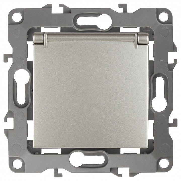 Фото Розетка с заземлением и со шторкой, без рамки с крышкой Эра Эра 12 12-2103-15 ER_B0019330 - интернет-магазин МегаТерем в Москве