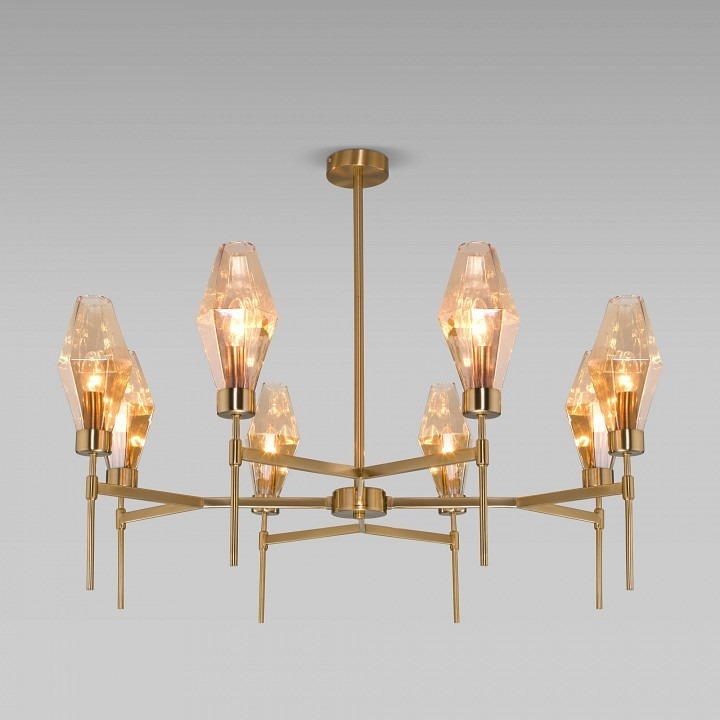 Фото Люстра на штанге Eurosvet Prism 60143/8 латунь EV_a061937 - интернет-магазин МегаТерем в Москве