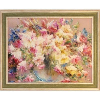 Картина Натюрморт с лилиями с кристаллами Swarovski (1856)