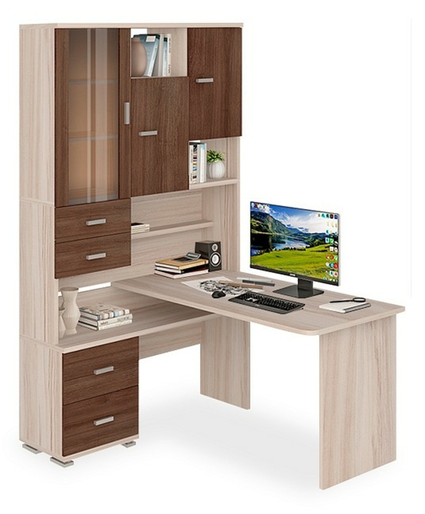 Фото Стол компьютерный Домино СР-620/140 MER_SR-620-140_KSHK-LEV - интернет-магазин МегаТерем в Москве