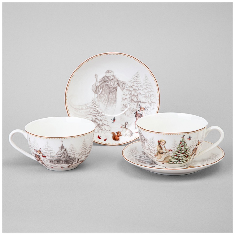 Фото Чайный набор lefard морозко на 2 пер. 4 пр. 300 мл  (85-2045)  - интернет-магазин МегаТерем в Москве