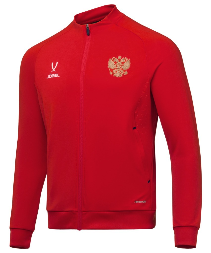 Фото Джемпер тренировочный на молнии JOGEL NATIONAL PerFormDRY Training FZ Jacket, красный (2110441) - интернет-магазин МегаТерем в Москве