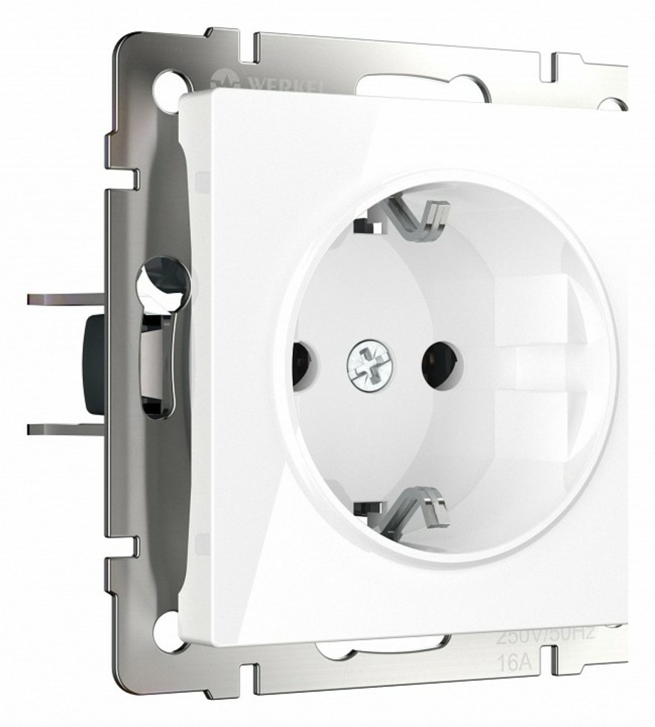 Фото Розетка с заземлением, без рамки Werkel белый W1171301 WRK_a051108 - интернет-магазин МегаТерем в Москве