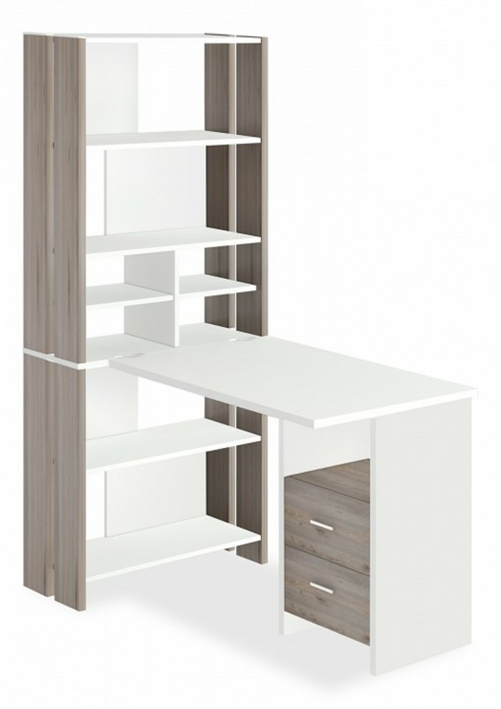 Фото Стол компьютерный Домино Лайт СТЛ-ОВХ+С100Прям MER_STL-OVH-S100Pryam_NBE - интернет-магазин МегаТерем в Москве