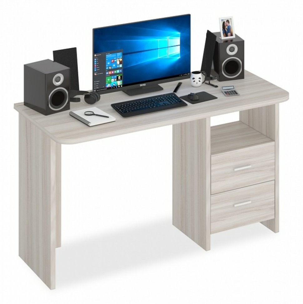 Фото Стол письменный Домино Lite СКЛ-Прям130Р MER_SKL-Pryam130R_K - интернет-магазин МегаТерем в Москве