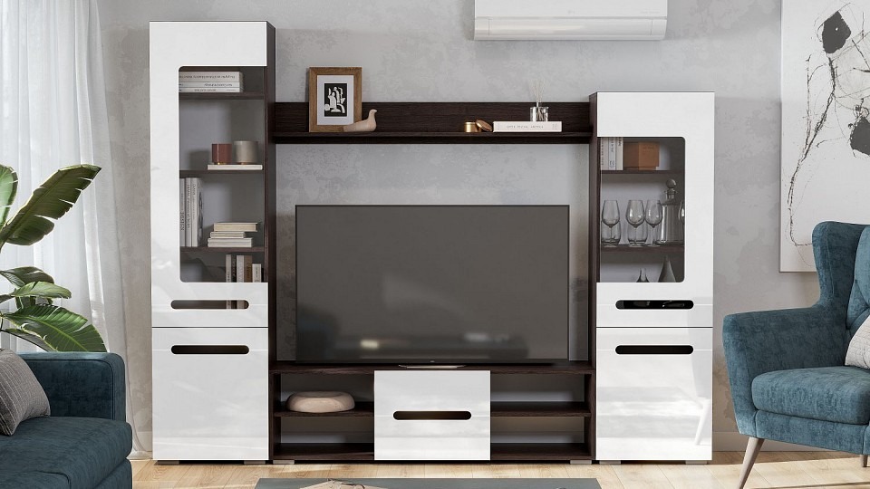 Фото Стенка-горка для гостиной Лори ARN_00-00029184 - интернет-магазин МегаТерем в Москве