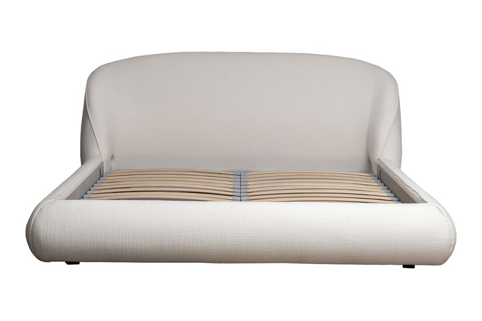 Фото Кровать Palazzo 160 без мех.рогожка св.бежевая Norton SVBEG 198*240*90см (TT-00015054) - интернет-магазин МегаТерем в Москве