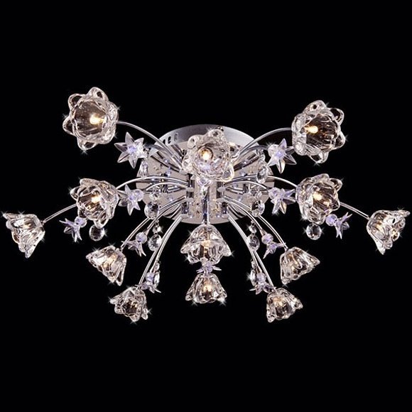 Фото Потолочная люстра TK Lighting 4928 4928/13 хром/бело-голубой - интернет-магазин МегаТерем в Москве