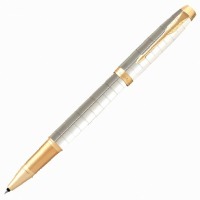 Ручка-роллер Parker "IM Premium Pearl GT" жемчужный лак позолоченные детали черная 143855 (89442)