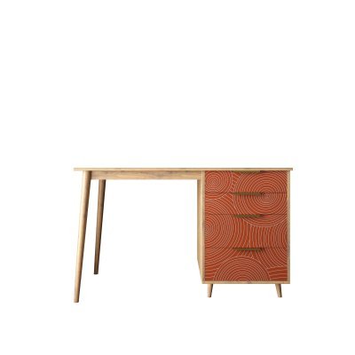 Стол рабочий Line одной тумбой R23/red-ET