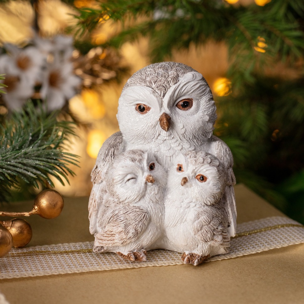 Фото Статуэтка сова с совятами 8х7х8,5 см Lefard (162-1293) - интернет-магазин МегаТерем в Москве