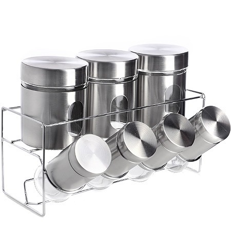 Фото Набор баночек для специй и сыпучих продуктов на подставке MAYER BOCH (31019) - интернет-магазин МегаТерем в Москве