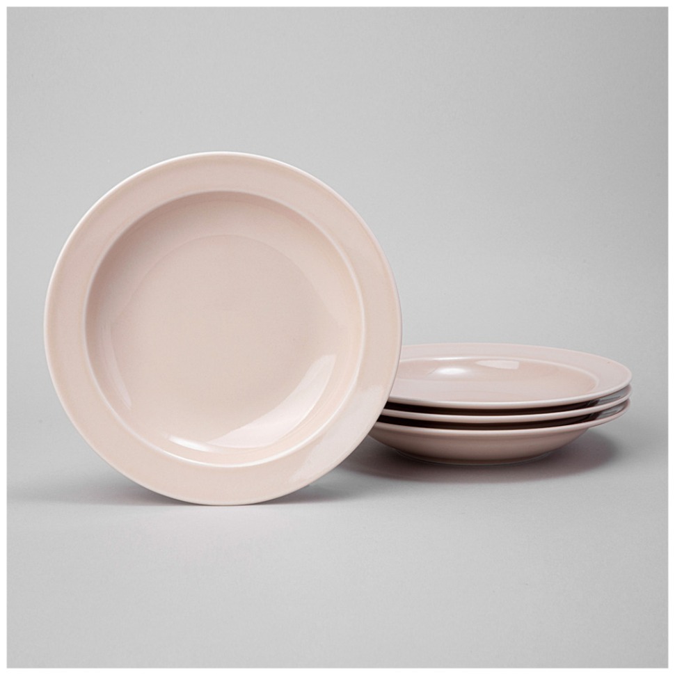 Фото Набор тарелок суповых lefard tint 22,5 см (розовый) 4 шт. (48-872-2)  - интернет-магазин МегаТерем в Москве