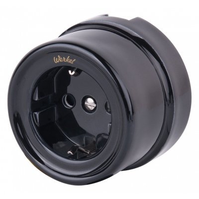 Розетка с заземлением Werkel Ретро (черный) W5671008 WRK_a051453