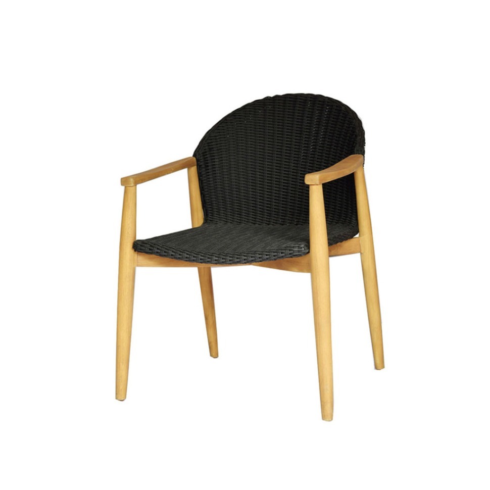 Фото Полукресло Mika MikaDiningArmChair, Массив дерева, текстиль, Black, ROOMERS FURNITURE - интернет-магазин МегаТерем в Москве