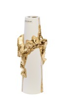 Ваза керамическая белая с золотым декором 13*9*30см (TT-00007450)