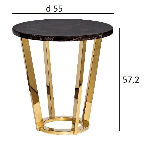 Фото Стол журнальный Dark Emperador  d55х57,2 см (TT-00001028) - интернет-магазин МегаТерем в Москве