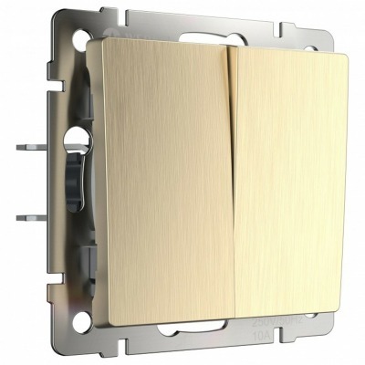 Выключатель двухклавишный без рамки Werkel шампань рифленый W1120010 WRK_a051423