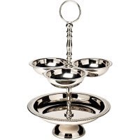 Подставка д/закусок двухуровневая  н/ж сталь d24*37см (TT-00006334)