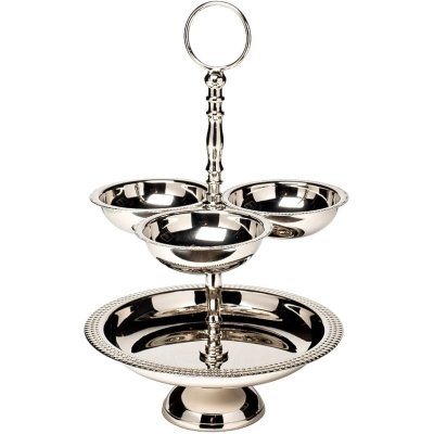 Подставка д/закусок двухуровневая  н/ж сталь d24*37см (TT-00006334)