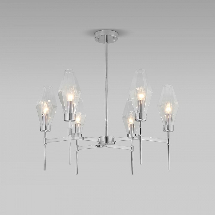 Фото Люстра на штанге Eurosvet Prism 60143/6 хром EV_a061939 - интернет-магазин МегаТерем в Москве