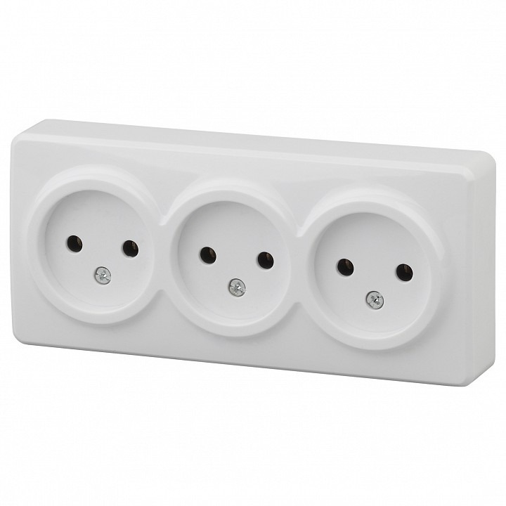 Фото Розетка тройная без заземления Эра Эра Эксперт 11-2207-01 ER_B0020697 - интернет-магазин МегаТерем в Москве