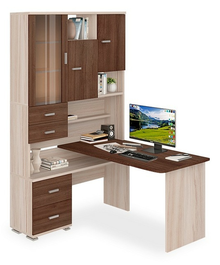 Фото Стол компьютерный Домино СР-620/140 MER_SR-620-140_KSHSH-LEV - интернет-магазин МегаТерем в Москве