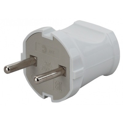 Вилка прямая без заземления Эра  Vx1-W ER_B0039671