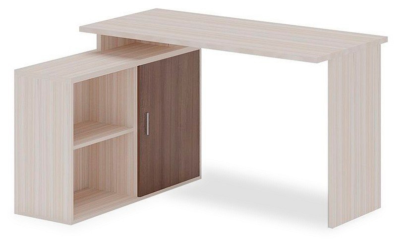 Фото Стол письменный Домино Lite СКЛ-ПРЯМ130+ТБЛ-2 MER_SKL-PRYAM130-TBL-2_KSH-CH - интернет-магазин МегаТерем в Москве