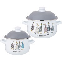 Набор кастрюль agness  эмалированных серия "family farm", 4пр. 1,5л и 2,8л, 16х10см, 20х12см (934-718) 