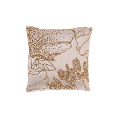 Подушка с бисером Пионы беж...