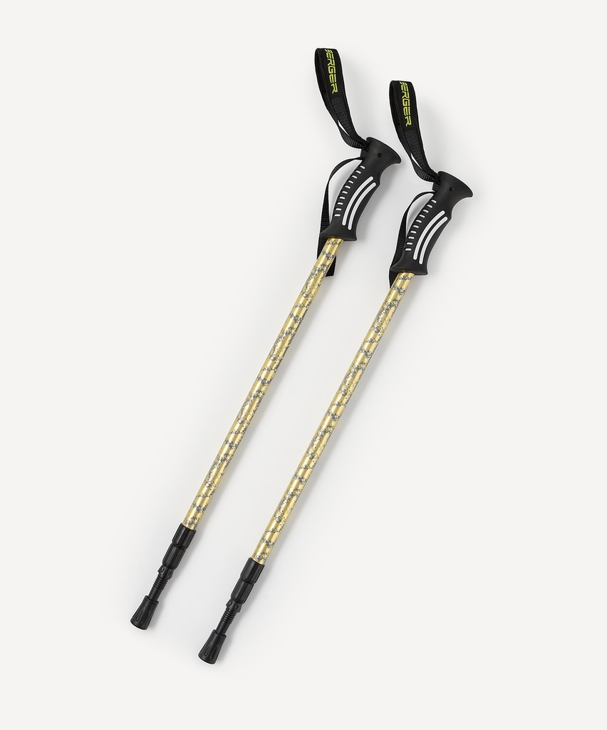 Фото Треккинговые палки Berger Travel Pacemaker, 65-135 см, 3-секционные, светло-серый/лайм (2119448) - интернет-магазин МегаТерем в Москве