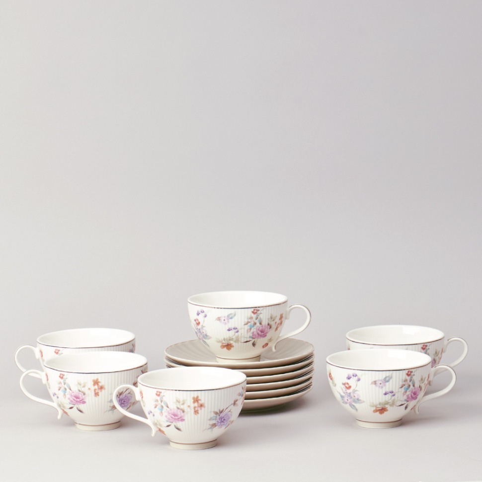 Фото Чайный набор lefard времена года на 6 пер. 12 пр. 250 мл серый (42-575)  - интернет-магазин МегаТерем в Москве