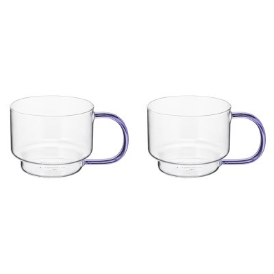 Набор кружек orb, 400 мл, прозрачные/фиолетовые, 2 шт. (78258)