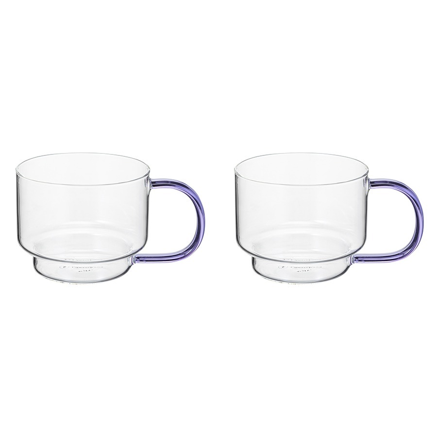 Фото Набор кружек orb, 400 мл, прозрачные/фиолетовые, 2 шт. (78258) - интернет-магазин МегаТерем в Москве