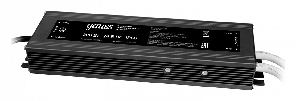 Фото Блок питания с проводом Gauss  202022400 GA_202022400 - интернет-магазин МегаТерем в Москве