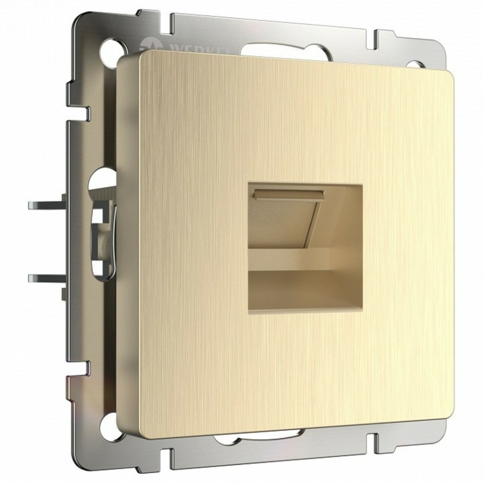 Фото Розетка Ethernet RJ-45 без рамки Werkel шампань рифленый W1181010 WRK_a051424 - интернет-магазин МегаТерем в Москве