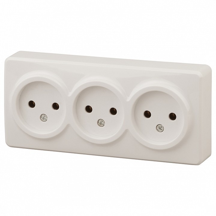Фото Розетка тройная без заземления Эра Эра Эксперт 11-2207-02 ER_B0020698 - интернет-магазин МегаТерем в Москве